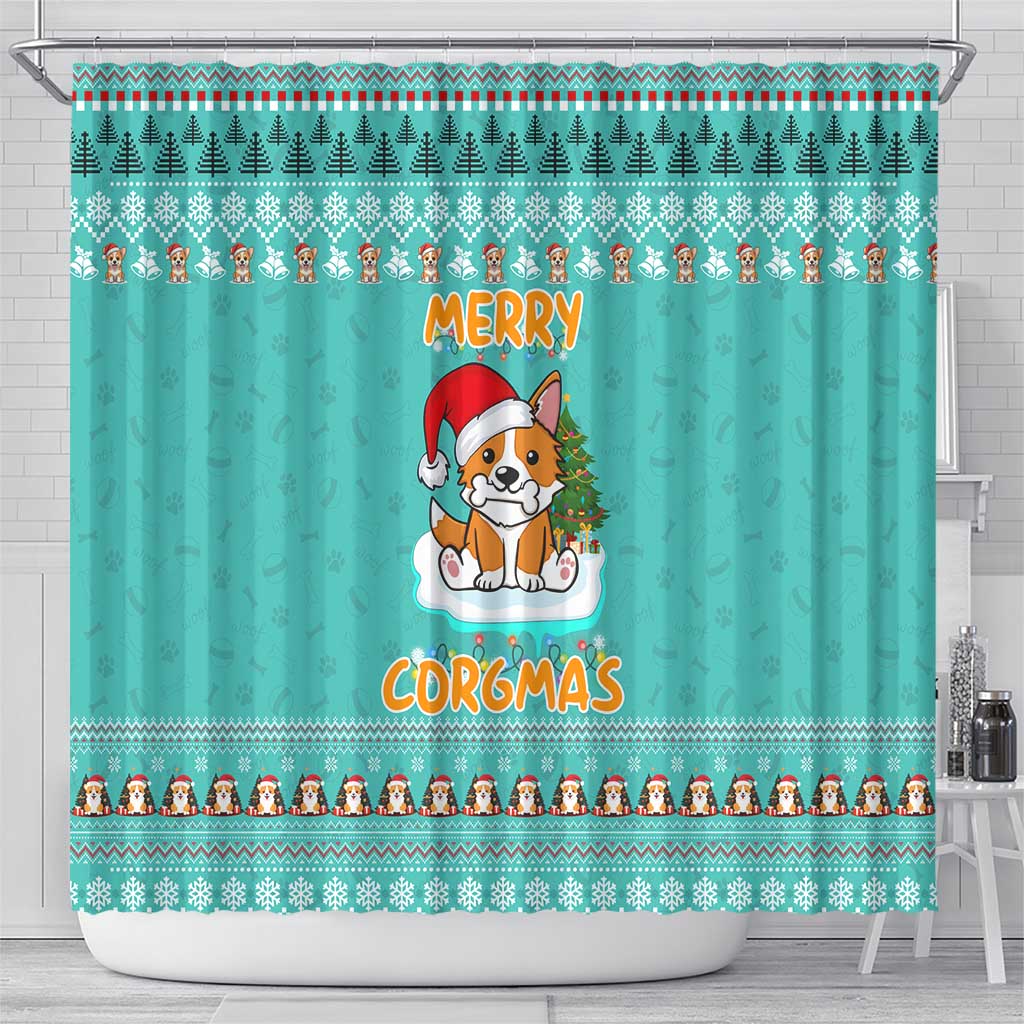 Funny Dog Merry Corgmas Christmas Shower Curtain Xmas Holiday Patterns - Wonder Print Shop