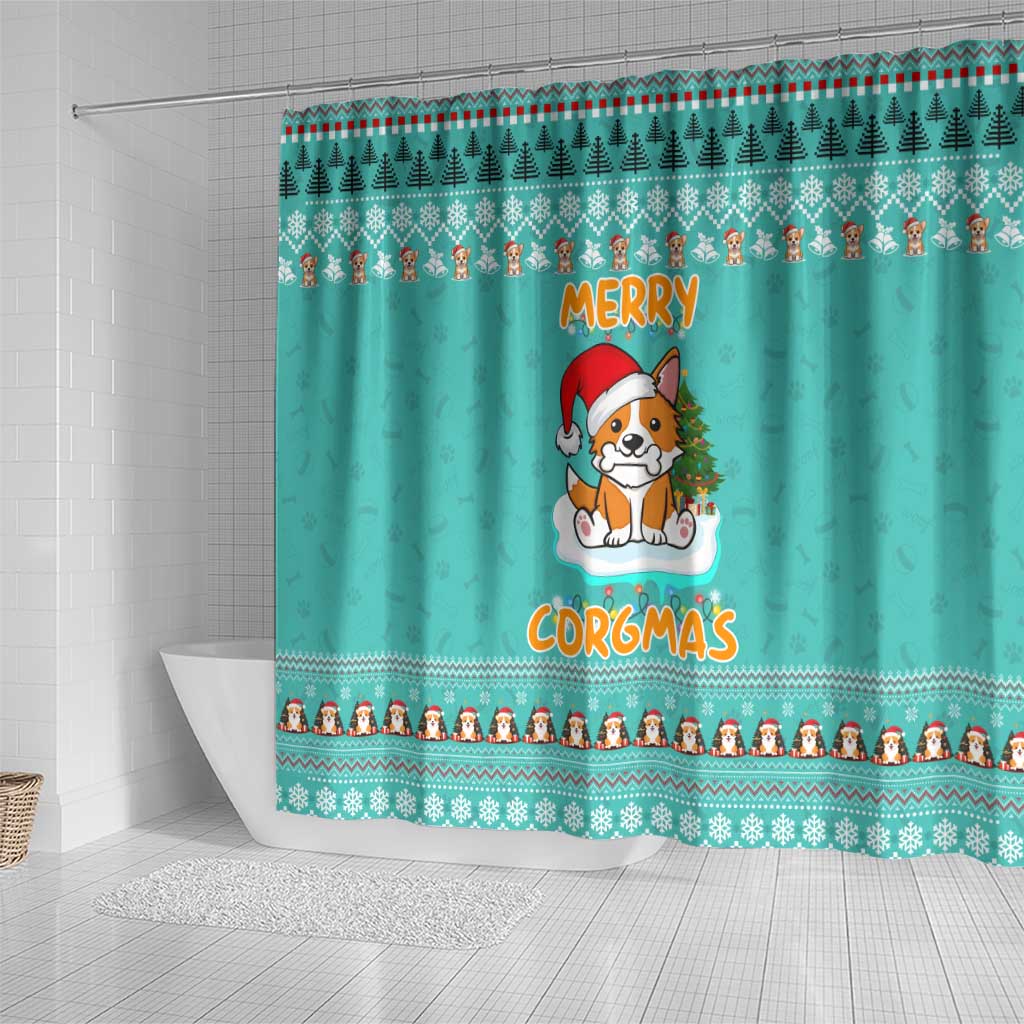Funny Dog Merry Corgmas Christmas Shower Curtain Xmas Holiday Patterns - Wonder Print Shop