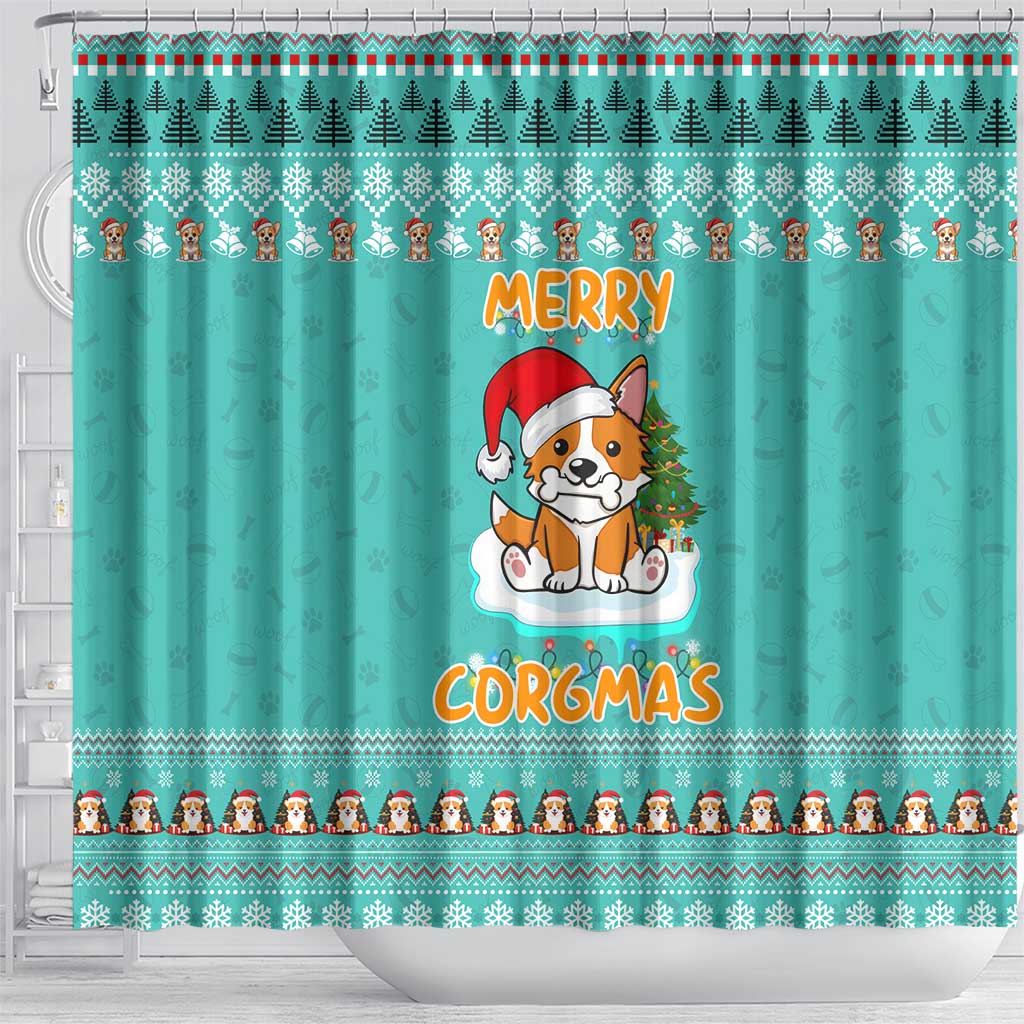Funny Dog Merry Corgmas Christmas Shower Curtain Xmas Holiday Patterns - Wonder Print Shop