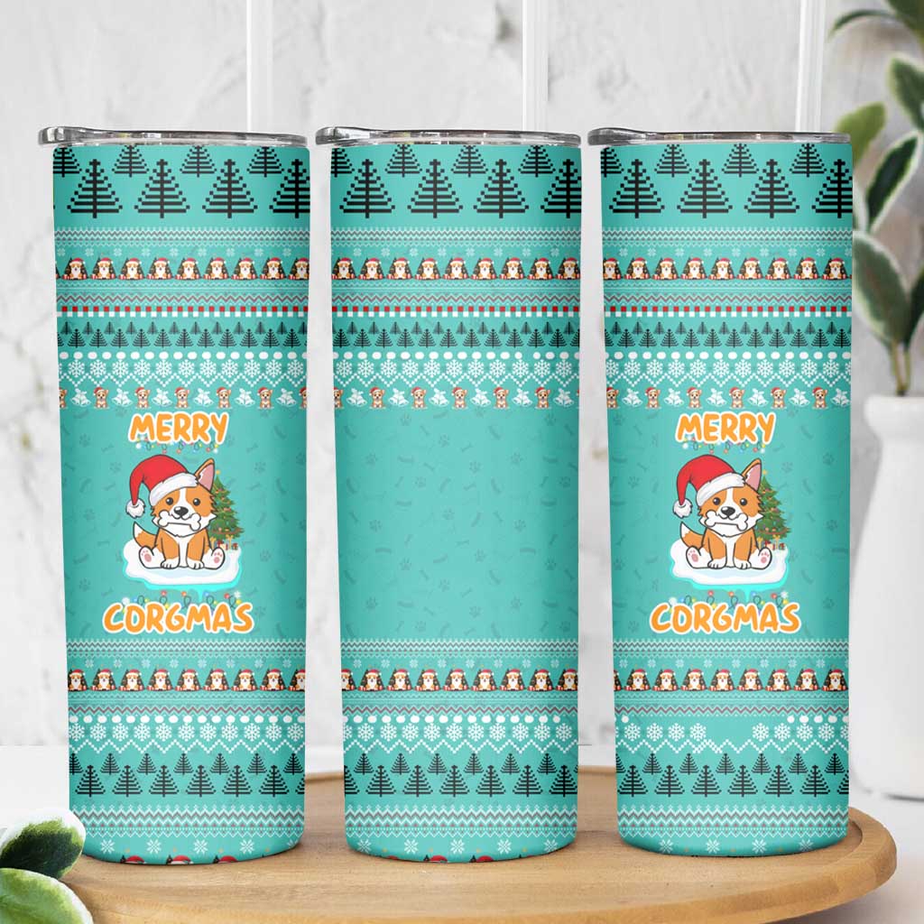 Funny Dog Merry Corgmas Christmas Skinny Tumbler Xmas Holiday Patterns - Wonder Print Shop