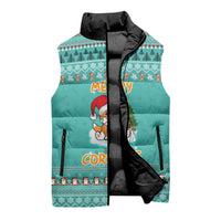 Funny Dog Merry Corgmas Christmas Sleeveless Puffer Jacket Xmas Holiday Patterns - Wonder Print Shop