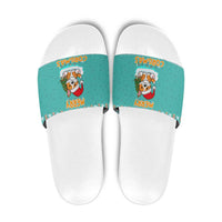 Funny Dog Merry Corgmas Christmas Slide Sandals Xmas Holiday Patterns - Wonder Print Shop
