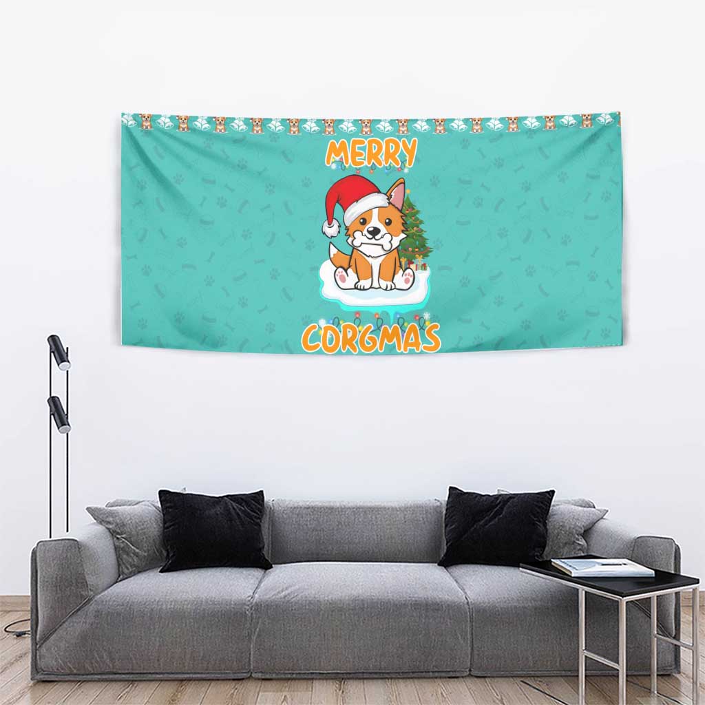 Funny Dog Merry Corgmas Christmas Tapestry Xmas Holiday Patterns - Wonder Print Shop