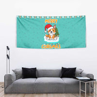 Funny Dog Merry Corgmas Christmas Tapestry Xmas Holiday Patterns - Wonder Print Shop