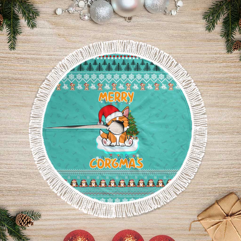 Funny Dog Merry Corgmas Christmas Tree Skirt Xmas Holiday Patterns - Wonder Print Shop