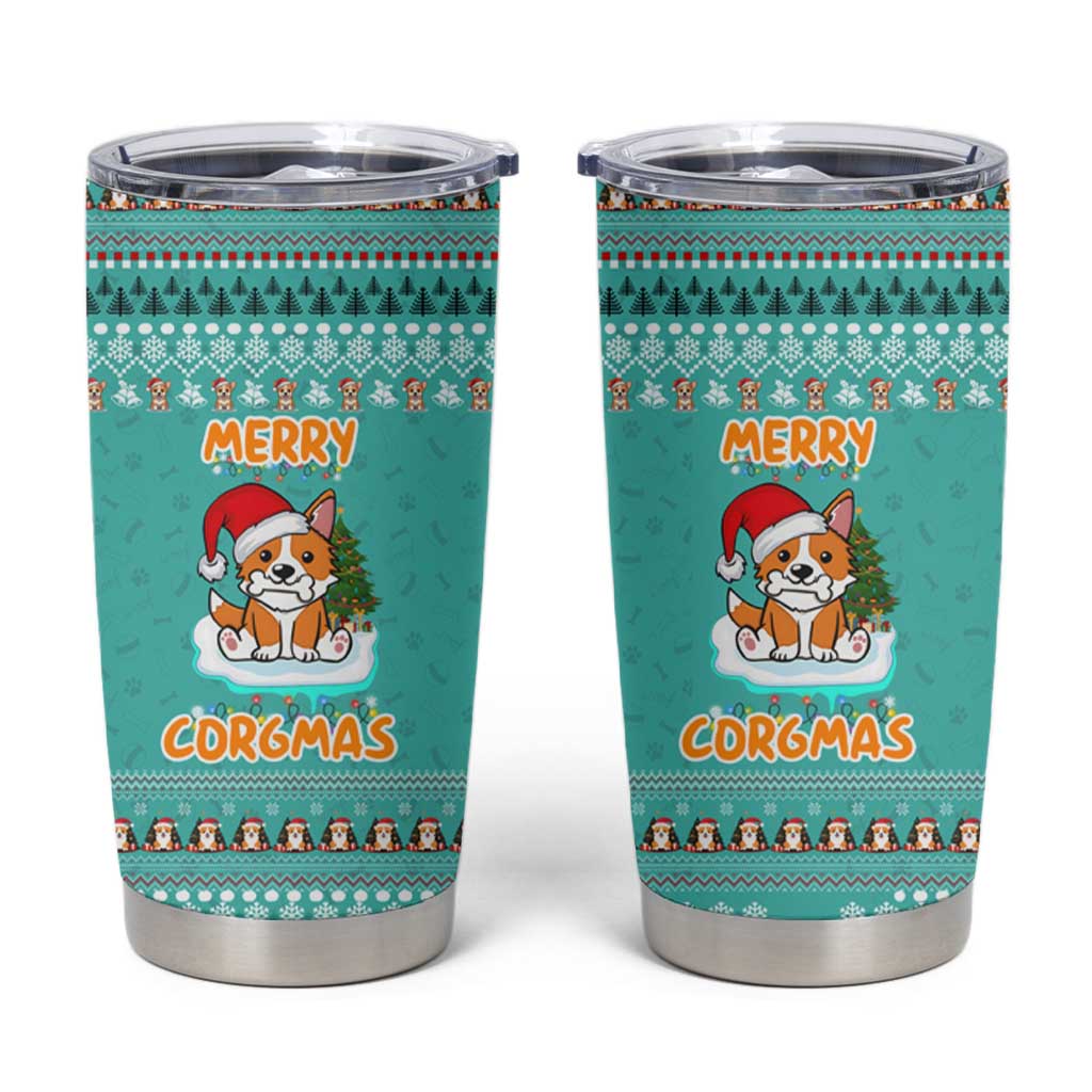 Funny Dog Merry Corgmas Christmas Tumbler Cup Xmas Holiday Patterns - Wonder Print Shop