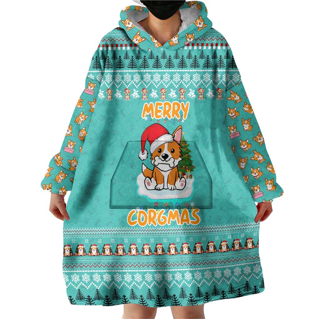 Funny Dog Merry Corgmas Christmas Wearable Blanket Hoodie Xmas Holiday Patterns - Wonder Print Shop