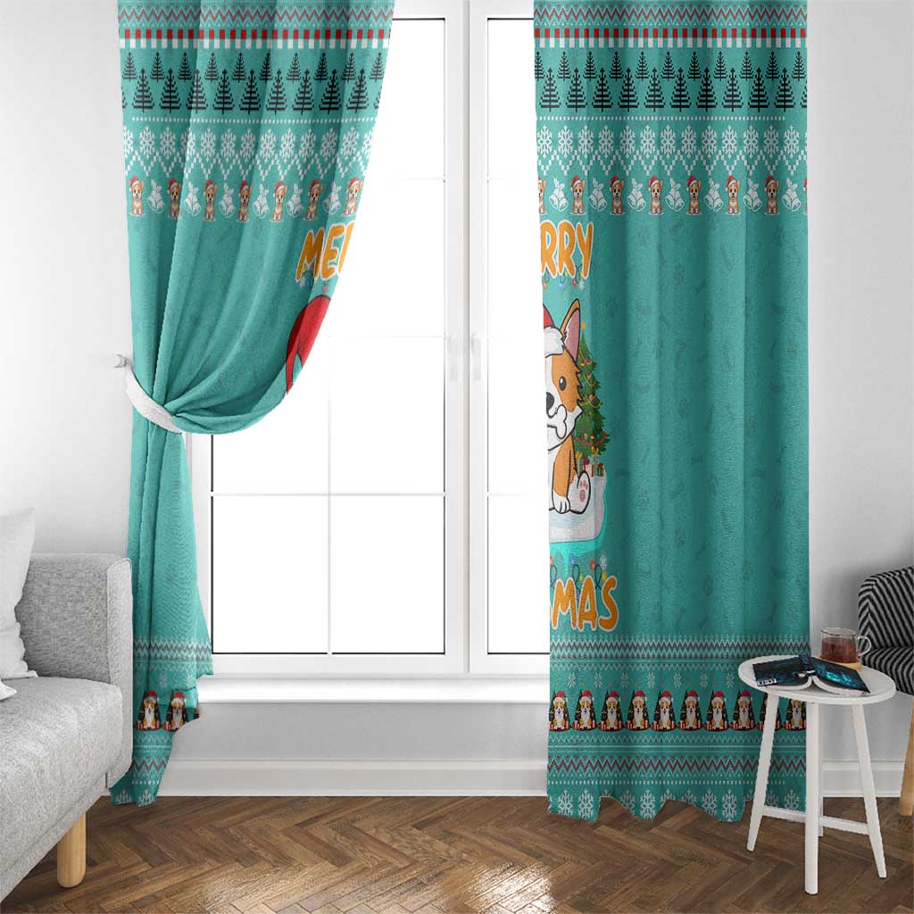 Funny Dog Merry Corgmas Christmas Window Curtain Xmas Holiday Patterns - Wonder Print Shop