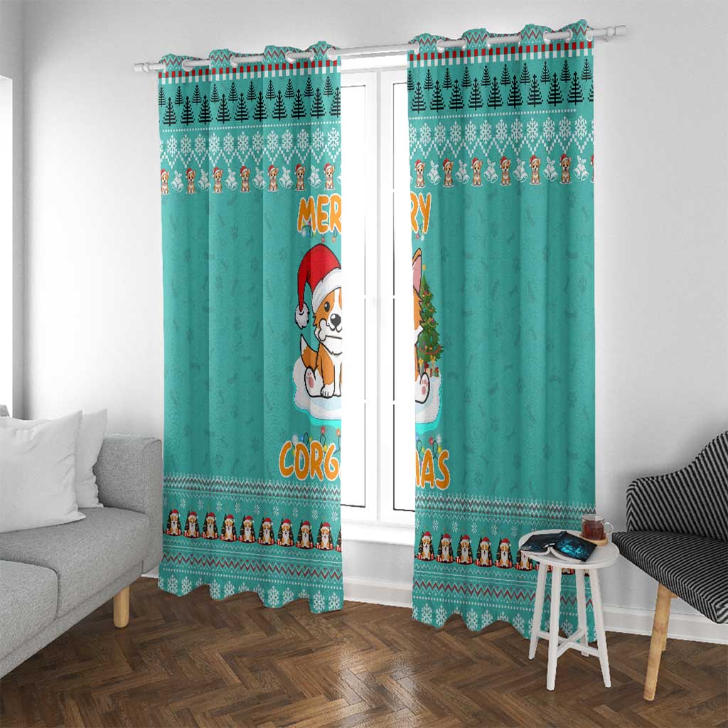 Funny Dog Merry Corgmas Christmas Window Curtain Xmas Holiday Patterns - Wonder Print Shop