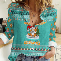 Funny Dog Merry Corgmas Christmas Women Casual Shirt Xmas Holiday Patterns - Wonder Print Shop