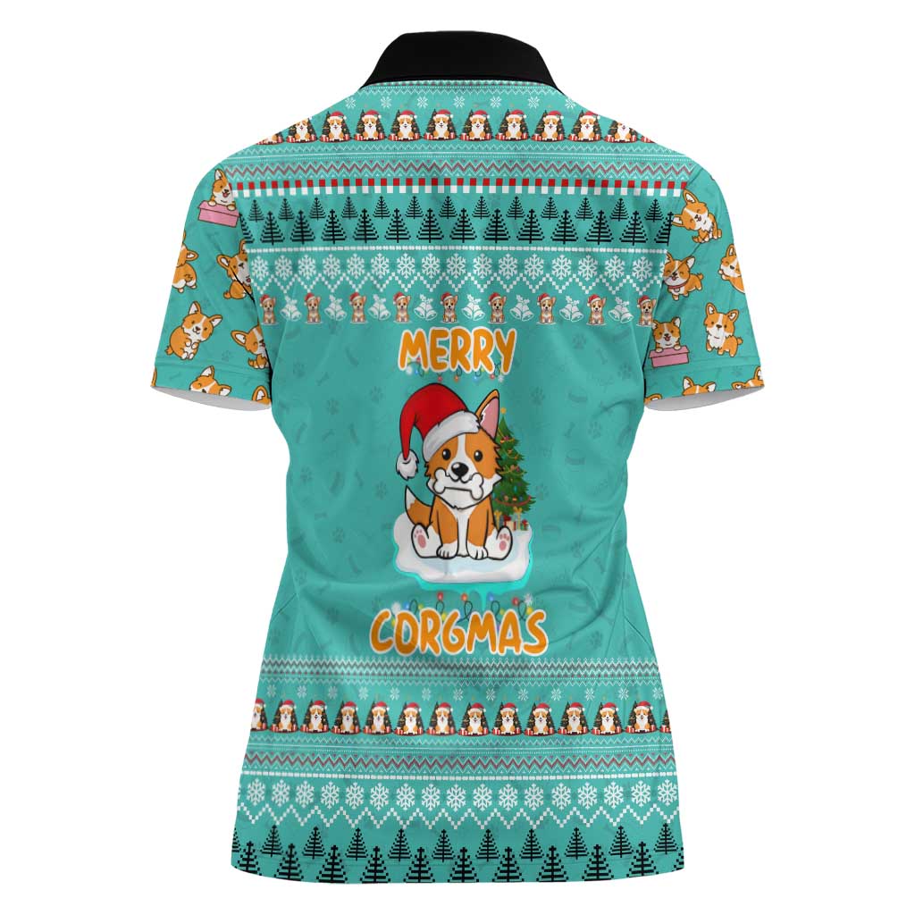 Funny Dog Merry Corgmas Christmas Women Polo Shirt Xmas Holiday Patterns - Wonder Print Shop