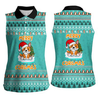 Funny Dog Merry Corgmas Christmas Women Sleeveless Polo Shirt Xmas Holiday Patterns - Wonder Print Shop