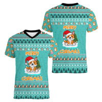 Funny Dog Merry Corgmas Christmas Women V-Neck T-Shirt Xmas Holiday Patterns - Wonder Print Shop