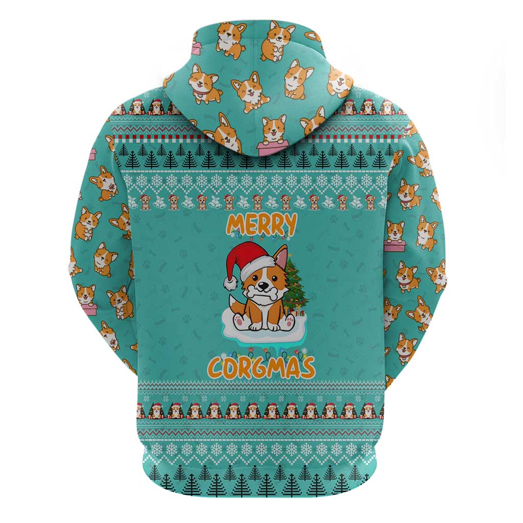 Funny Dog Merry Corgmas Christmas Zip Hoodie Xmas Holiday Patterns - Wonder Print Shop