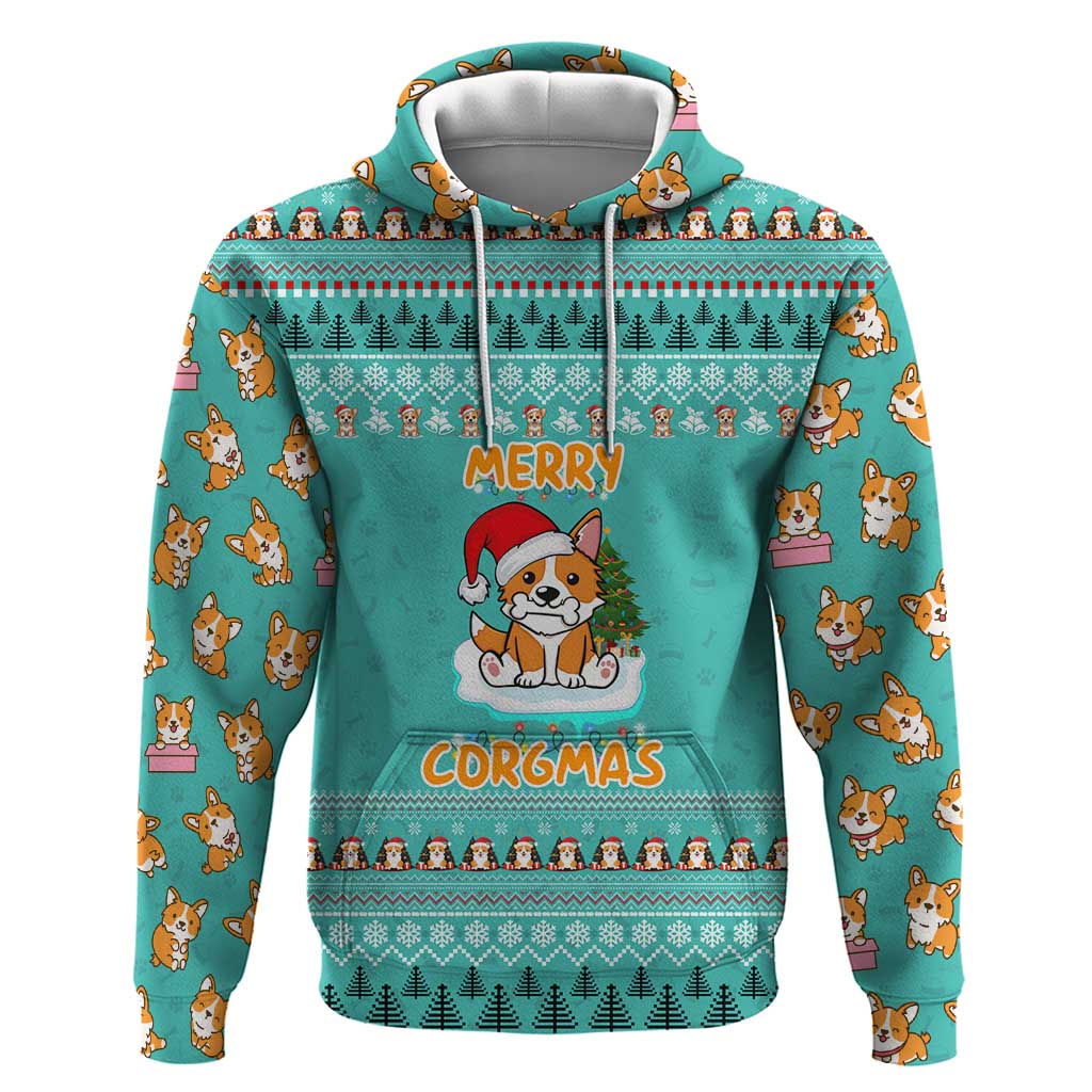Funny Dog Merry Corgmas Christmas Zip Hoodie Xmas Holiday Patterns - Wonder Print Shop