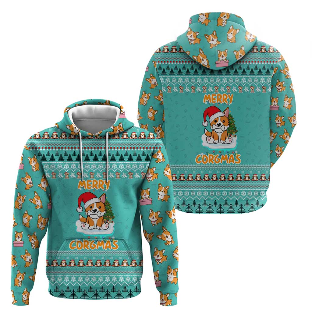 Funny Dog Merry Corgmas Christmas Zip Hoodie Xmas Holiday Patterns - Wonder Print Shop