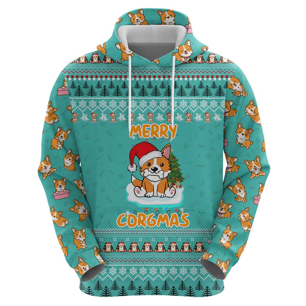 Funny Dog Merry Corgmas Christmas Zip Hoodie Xmas Holiday Patterns - Wonder Print Shop