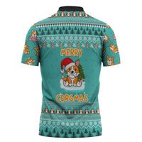 Funny Dog Merry Corgmas Christmas Zipper Polo Shirt Xmas Holiday Patterns - Wonder Print Shop