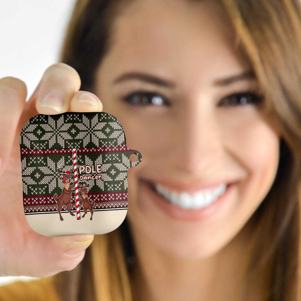Funny Pole Dancer Reindeer Christmas AirPods Case Xmas Holiday Patterns - Wonder Print Shop
