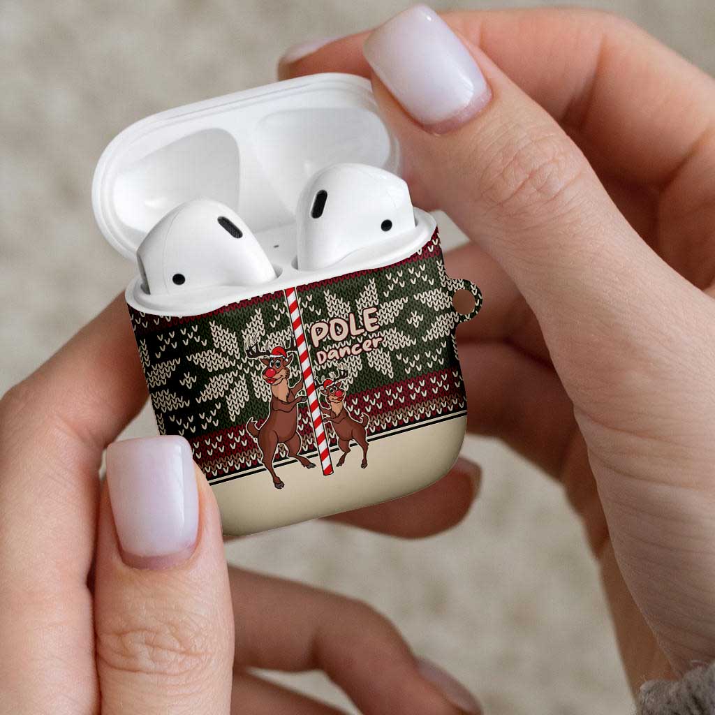 Funny Pole Dancer Reindeer Christmas AirPods Case Xmas Holiday Patterns - Wonder Print Shop
