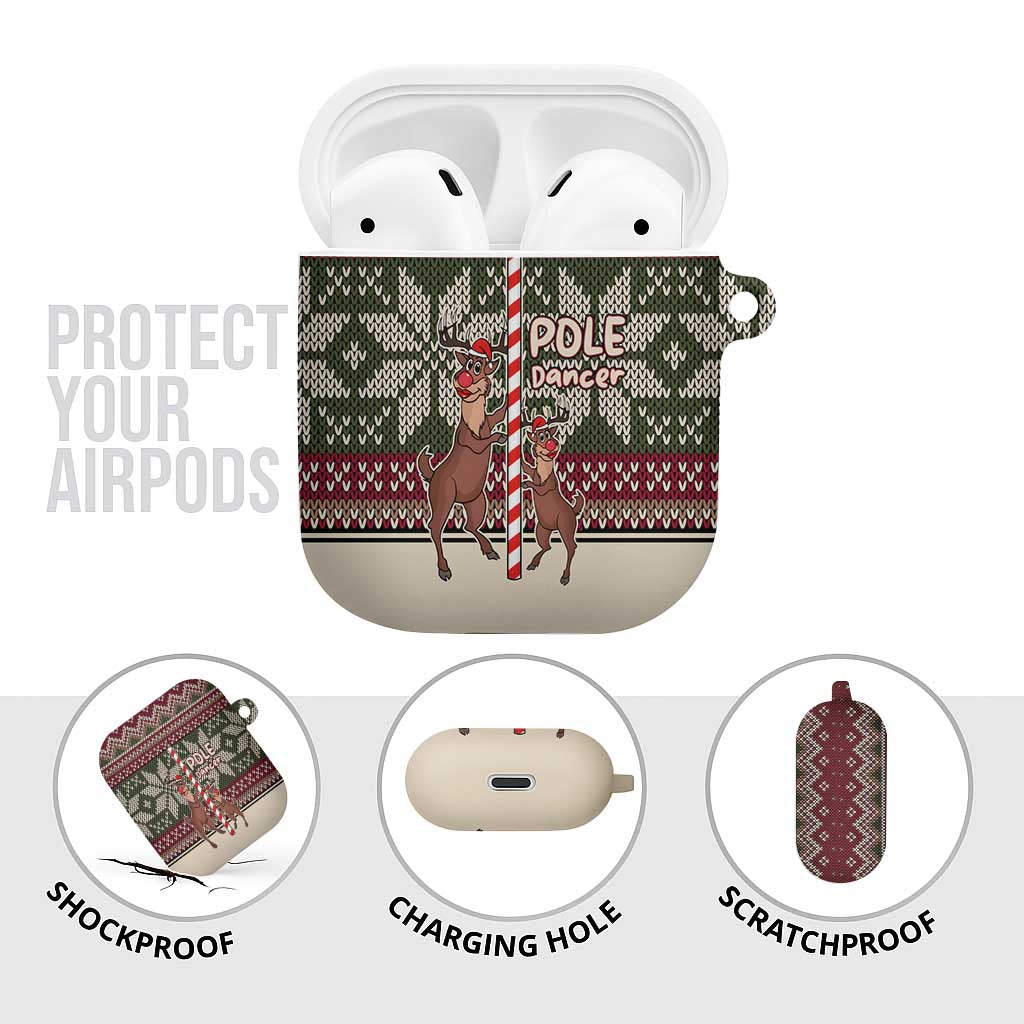 Funny Pole Dancer Reindeer Christmas AirPods Case Xmas Holiday Patterns - Wonder Print Shop