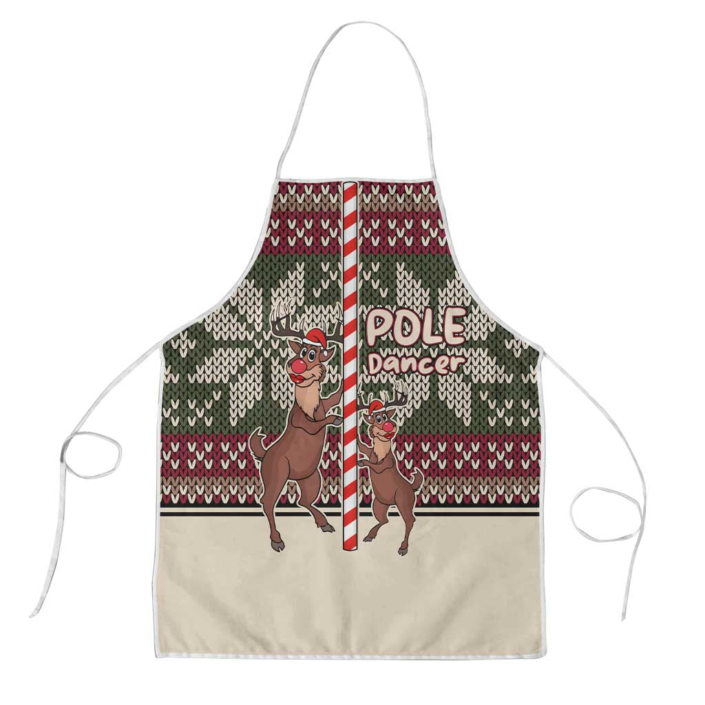 Funny Pole Dancer Reindeer Christmas Apron Xmas Holiday Patterns - Wonder Print Shop