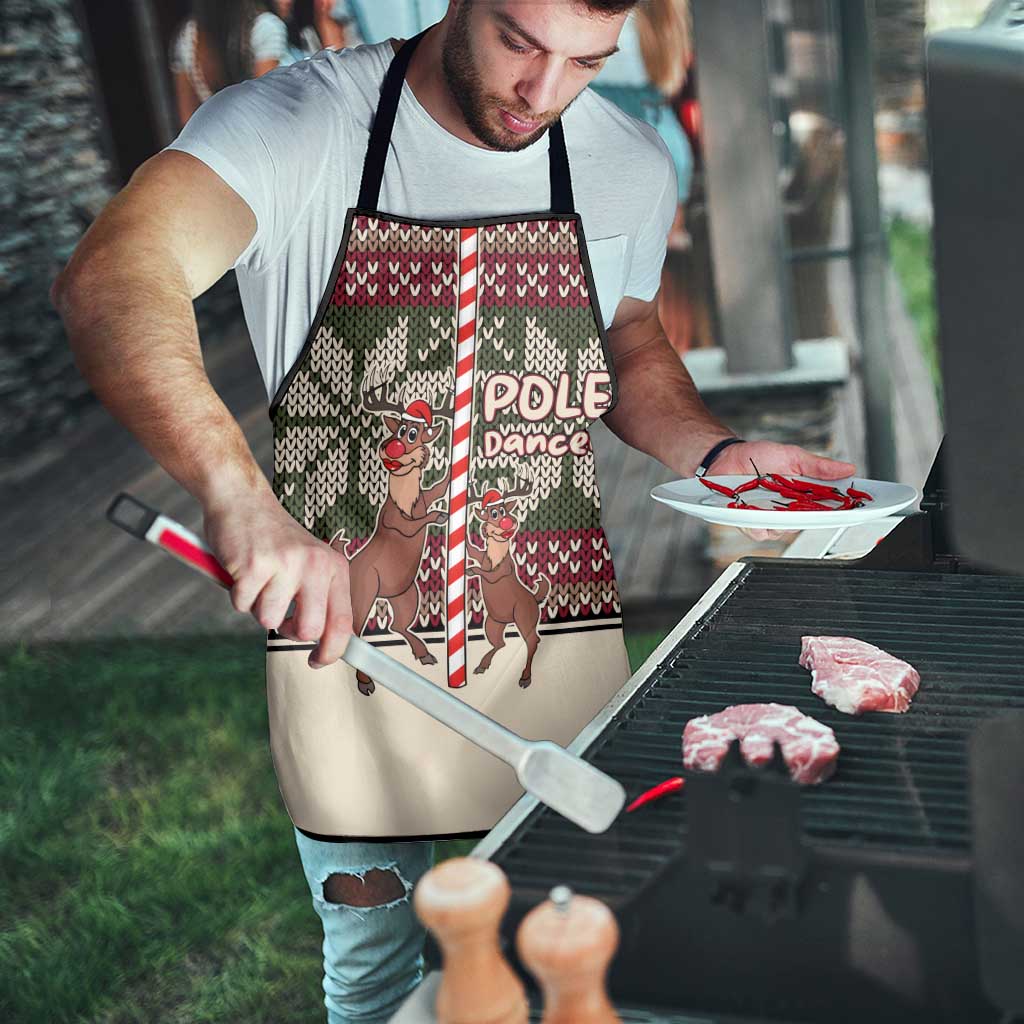 Funny Pole Dancer Reindeer Christmas Apron Xmas Holiday Patterns - Wonder Print Shop