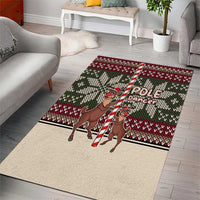 Funny Pole Dancer Reindeer Christmas Area Rug Xmas Holiday Patterns - Wonder Print Shop