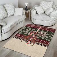 Funny Pole Dancer Reindeer Christmas Area Rug Xmas Holiday Patterns - Wonder Print Shop