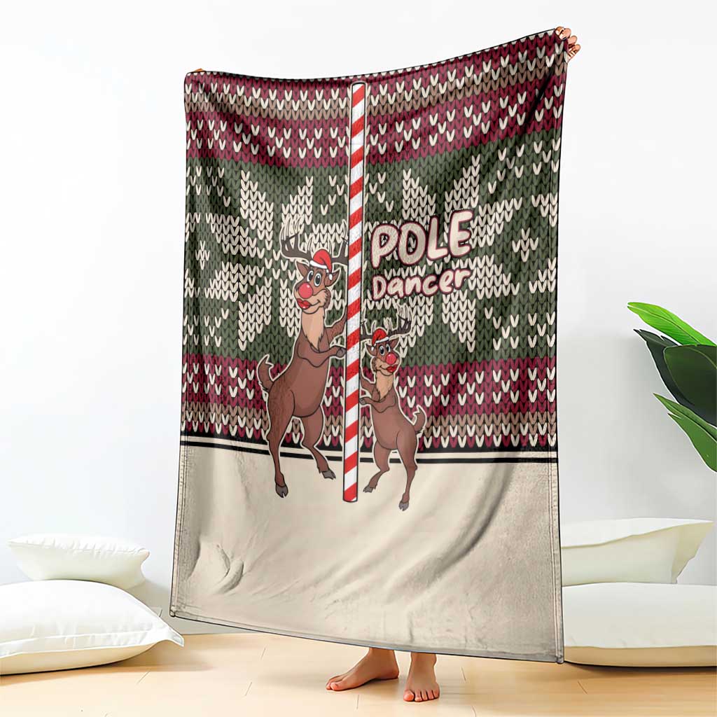 Funny Pole Dancer Reindeer Christmas Blanket Xmas Holiday Patterns - Wonder Print Shop