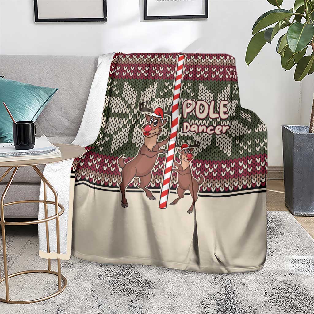 Funny Pole Dancer Reindeer Christmas Blanket Xmas Holiday Patterns - Wonder Print Shop