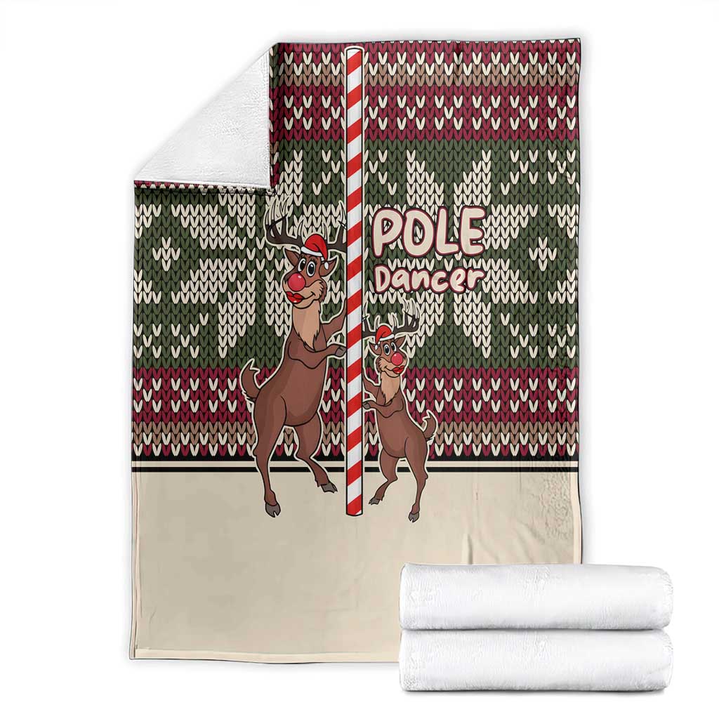 Funny Pole Dancer Reindeer Christmas Blanket Xmas Holiday Patterns - Wonder Print Shop