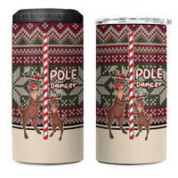 Funny Pole Dancer Reindeer Christmas 4 in 1 Can Cooler Tumbler Xmas Holiday Patterns - Wonder Print Shop