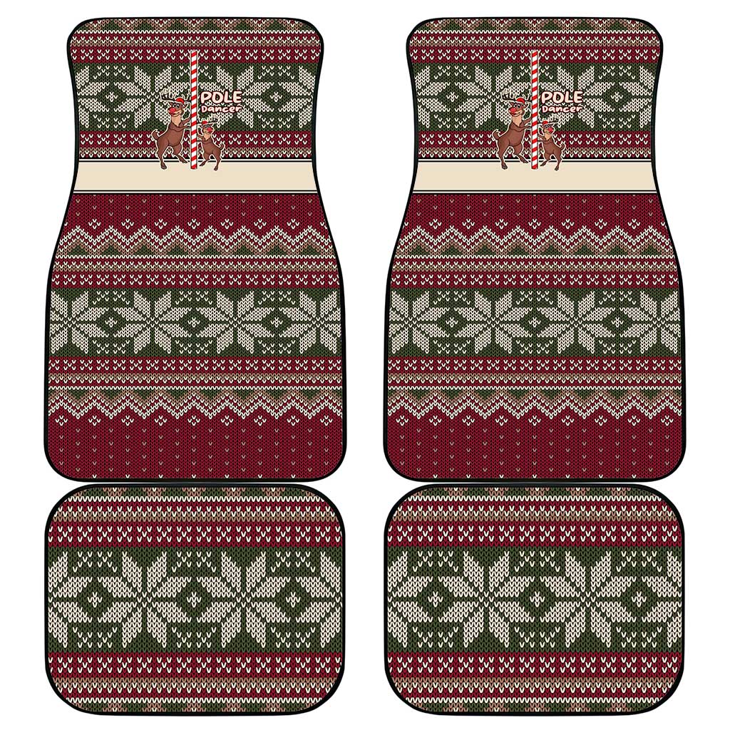 Funny Pole Dancer Reindeer Christmas Car Mats Xmas Holiday Patterns - Wonder Print Shop