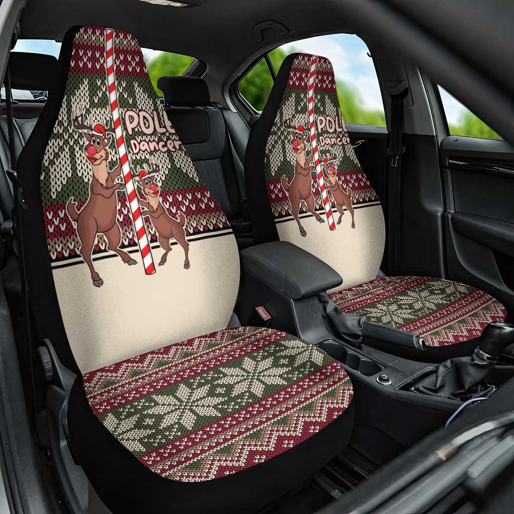 Funny Pole Dancer Reindeer Christmas Car Seat Cover Xmas Holiday Patterns - Wonder Print Shop