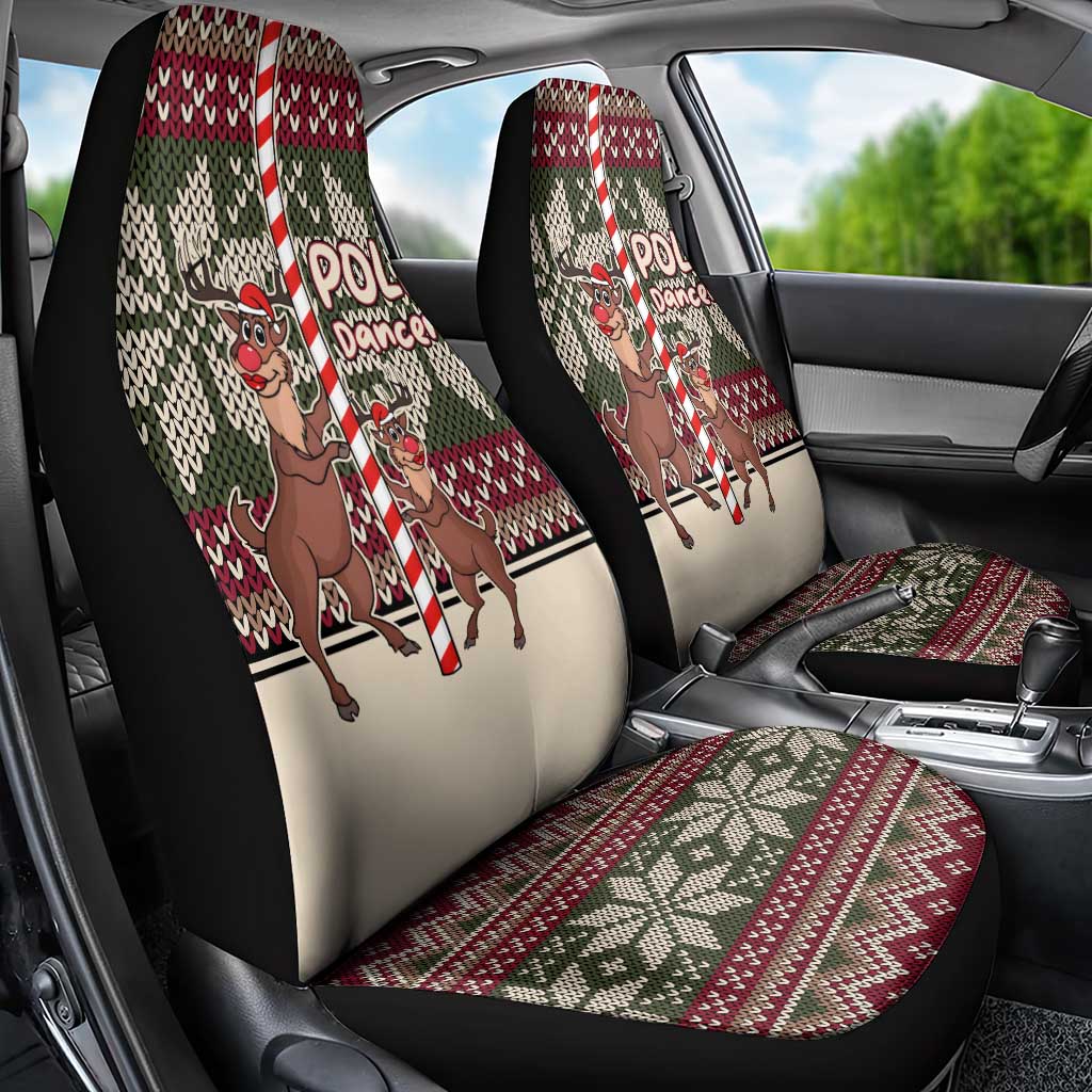 Funny Pole Dancer Reindeer Christmas Car Seat Cover Xmas Holiday Patterns - Wonder Print Shop