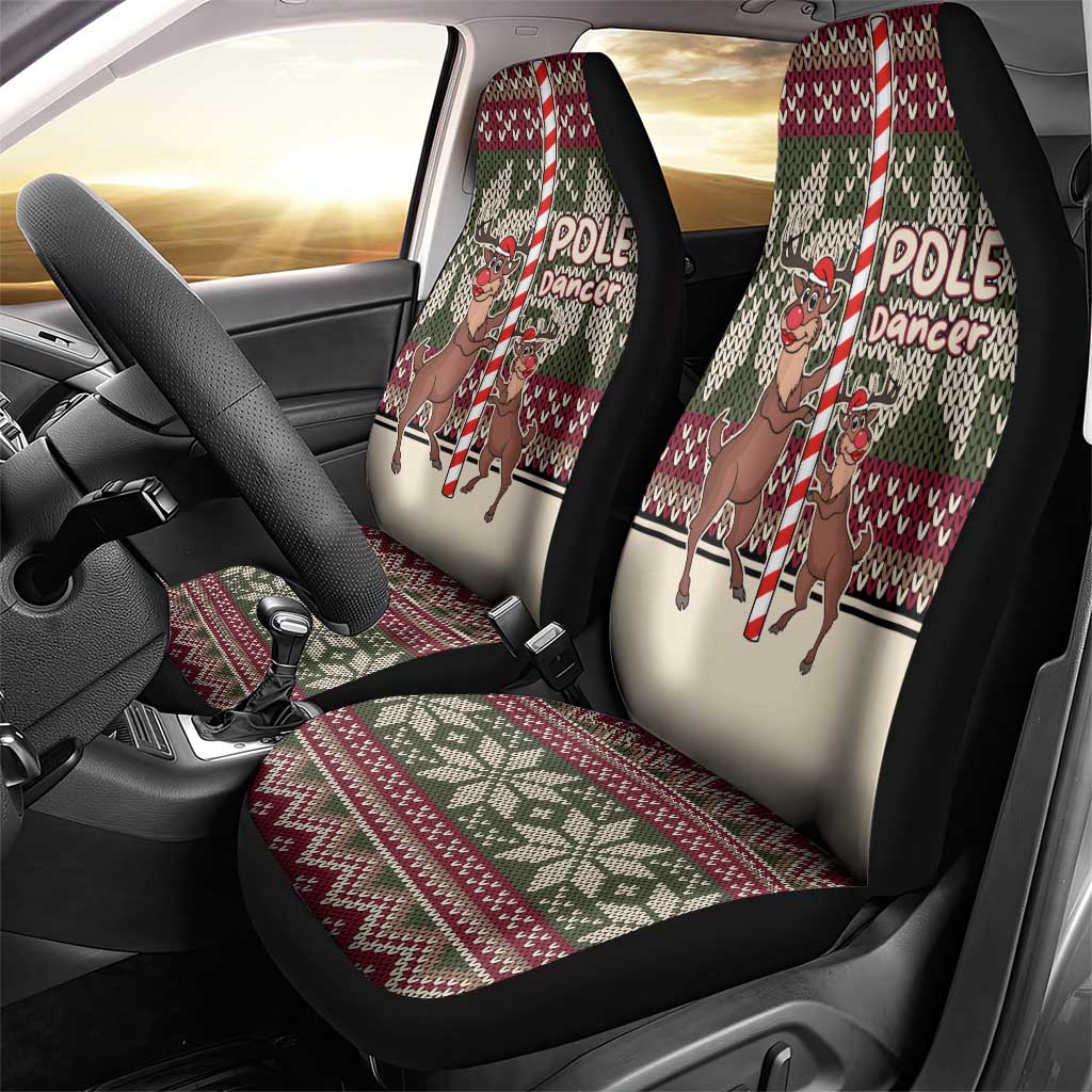 Funny Pole Dancer Reindeer Christmas Car Seat Cover Xmas Holiday Patterns - Wonder Print Shop