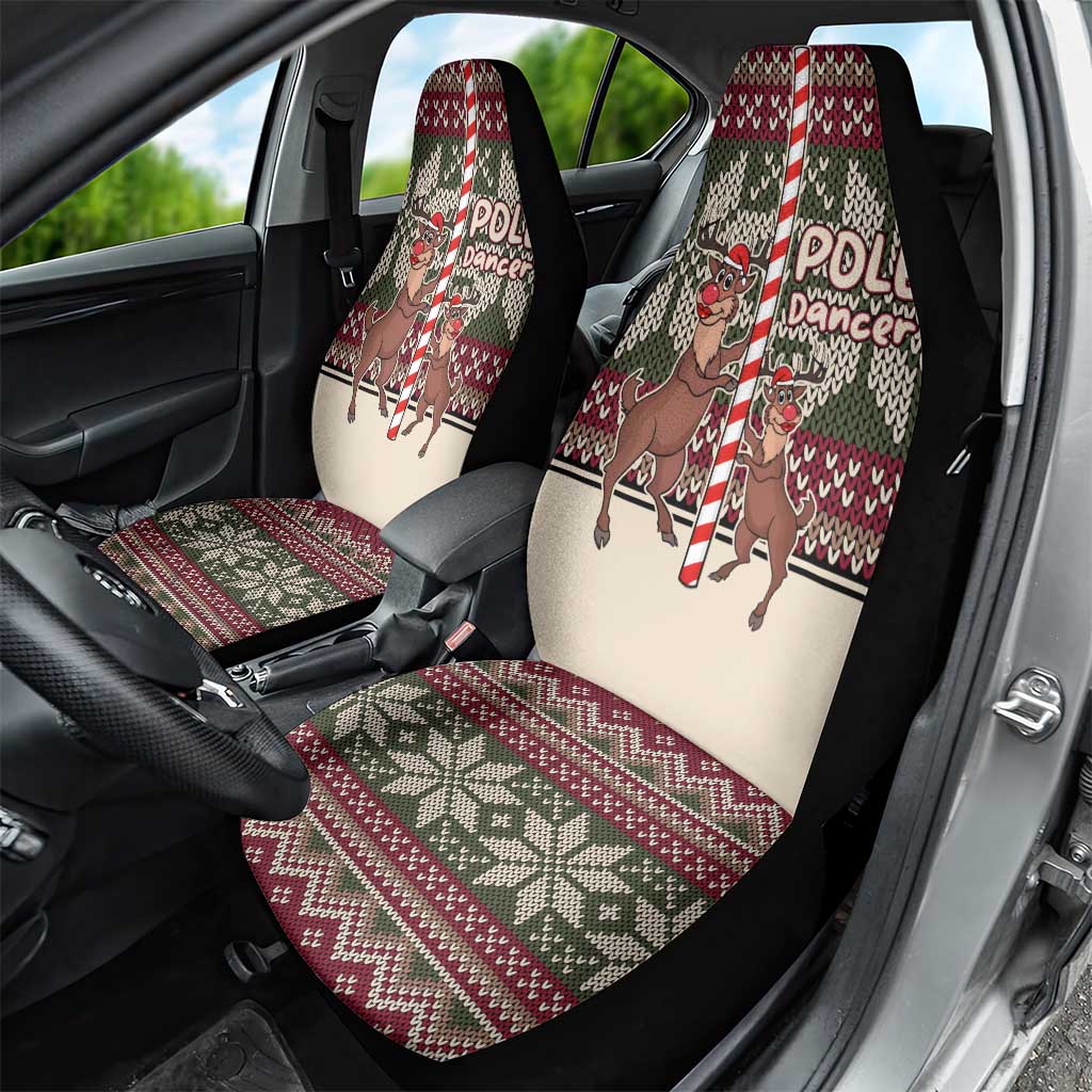 Funny Pole Dancer Reindeer Christmas Car Seat Cover Xmas Holiday Patterns - Wonder Print Shop