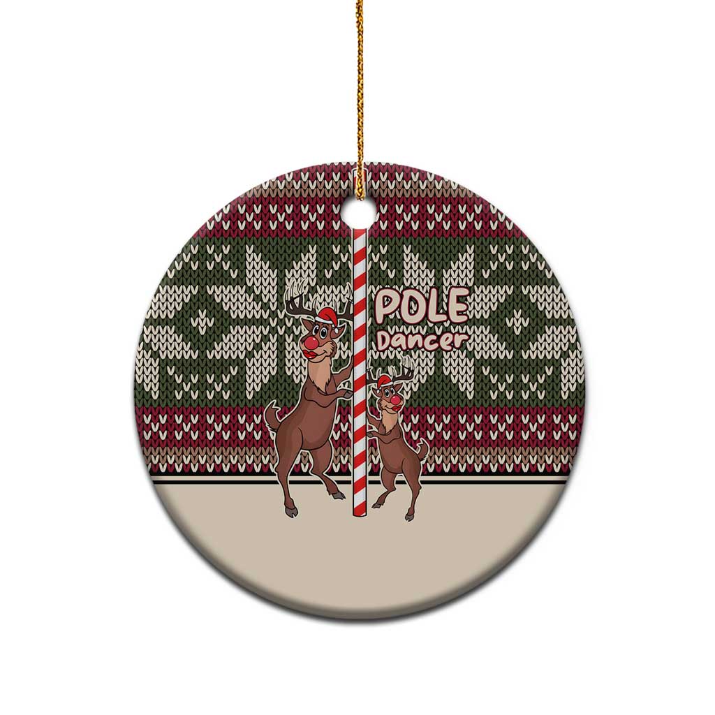 Funny Pole Dancer Reindeer Christmas Ceramic Ornament Xmas Holiday Patterns - Wonder Print Shop