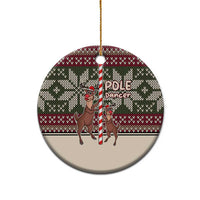 Funny Pole Dancer Reindeer Christmas Ceramic Ornament Xmas Holiday Patterns - Wonder Print Shop