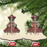 Funny Pole Dancer Reindeer Christmas Ceramic Ornament Xmas Holiday Patterns - Wonder Print Shop