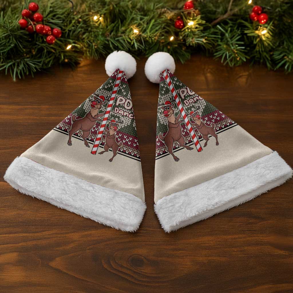 Funny Pole Dancer Reindeer Christmas Santa Hat Xmas Holiday Patterns - Wonder Print Shop