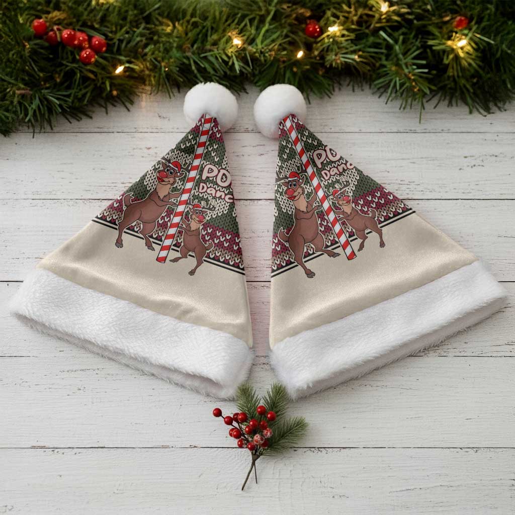 Funny Pole Dancer Reindeer Christmas Santa Hat Xmas Holiday Patterns - Wonder Print Shop
