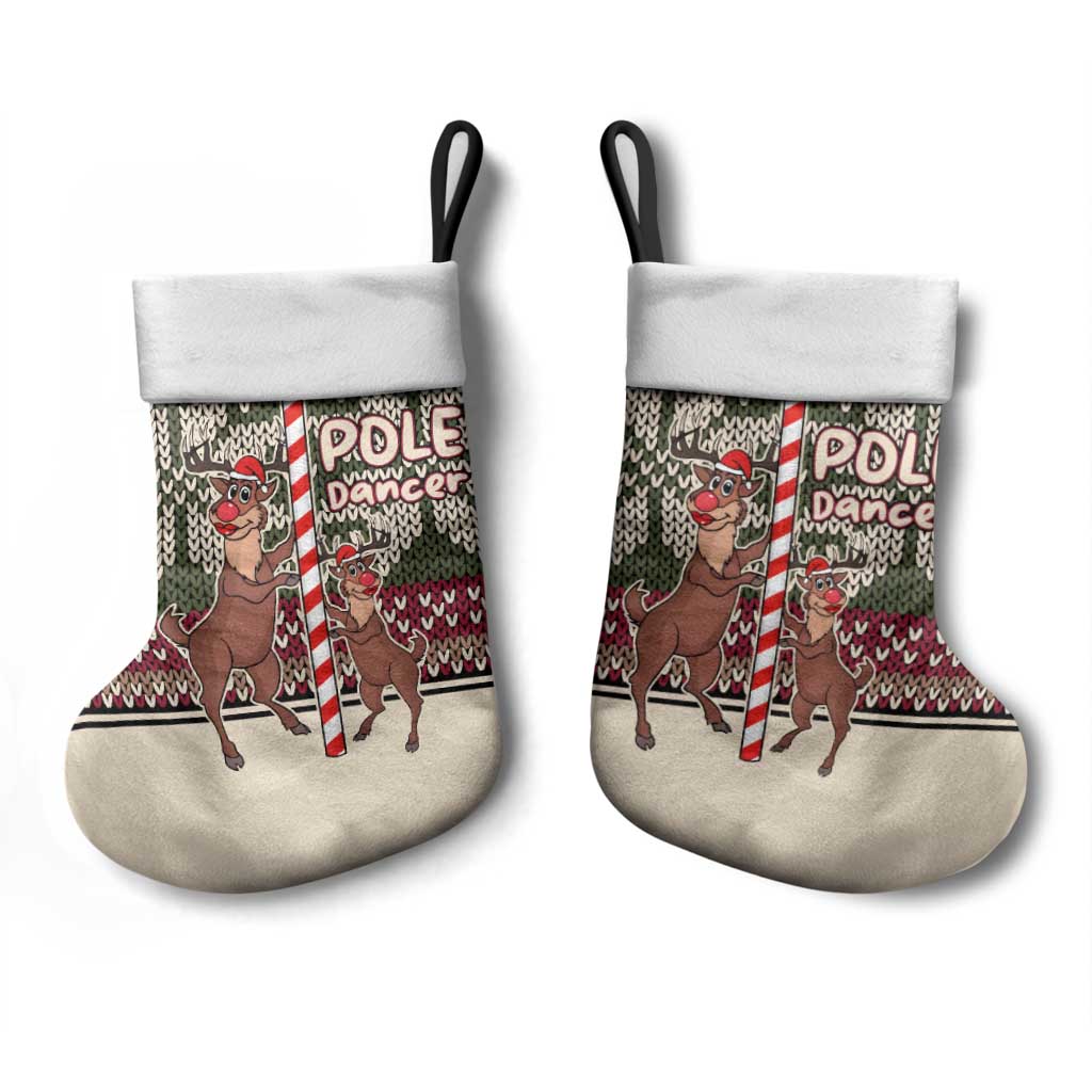 Funny Pole Dancer Reindeer Christmas Stocking Xmas Holiday Patterns - Wonder Print Shop