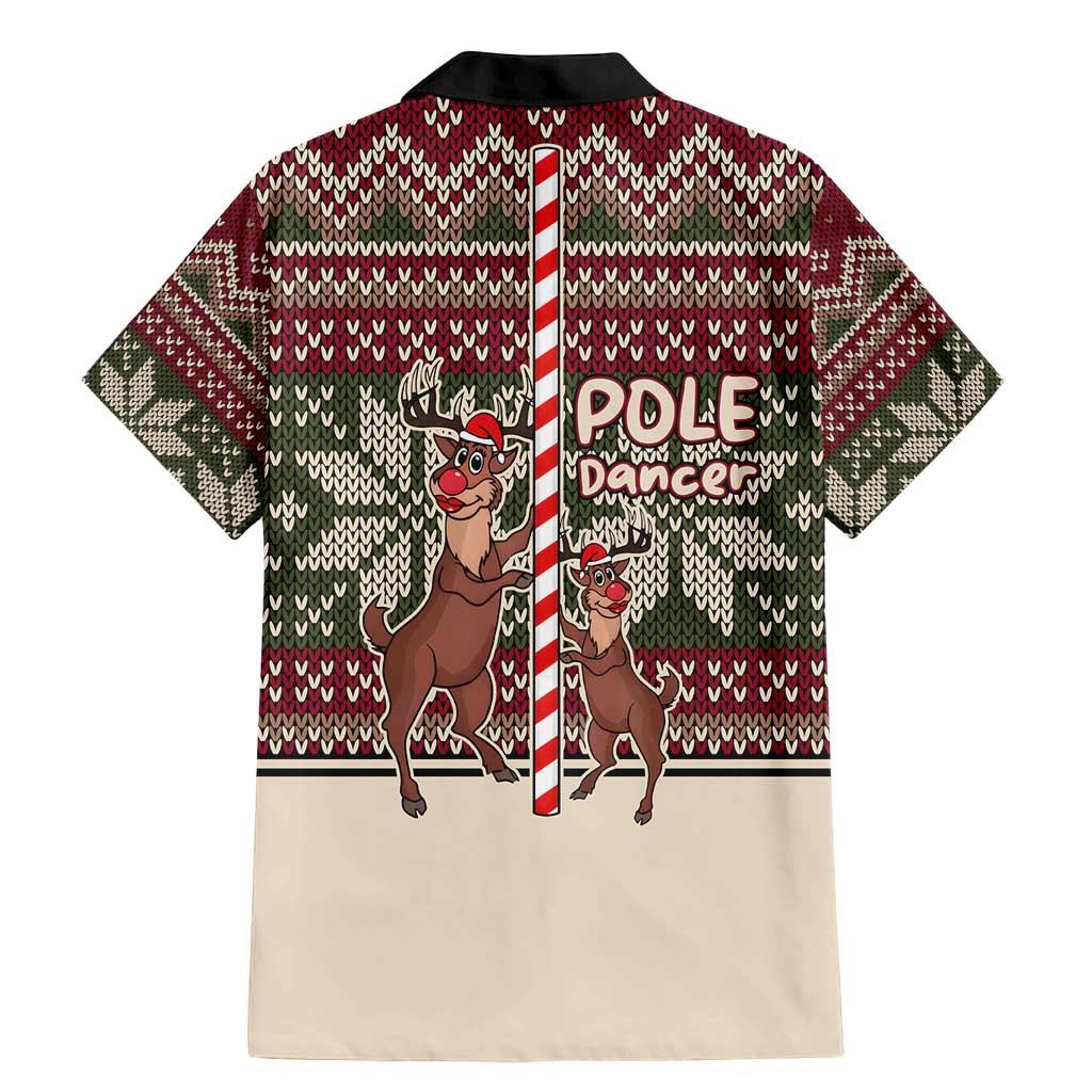 Funny Pole Dancer Reindeer Christmas Family Matching Mermaid Dress and Hawaiian Shirt Xmas Holiday Patterns - Wonder Print Shop