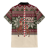 Funny Pole Dancer Reindeer Christmas Family Matching Mermaid Dress and Hawaiian Shirt Xmas Holiday Patterns - Wonder Print Shop