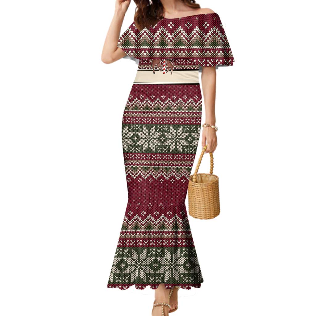 Funny Pole Dancer Reindeer Christmas Family Matching Mermaid Dress and Hawaiian Shirt Xmas Holiday Patterns - Wonder Print Shop