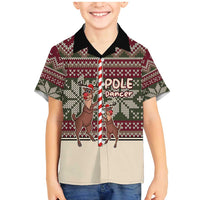 Funny Pole Dancer Reindeer Christmas Family Matching Mermaid Dress and Hawaiian Shirt Xmas Holiday Patterns - Wonder Print Shop