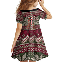 Funny Pole Dancer Reindeer Christmas Family Matching Off The Shoulder Long Sleeve Dress and Hawaiian Shirt Xmas Holiday Patterns - Wonder Print Shop