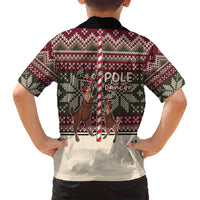 Funny Pole Dancer Reindeer Christmas Family Matching Off Shoulder Maxi Dress and Hawaiian Shirt Xmas Holiday Patterns - Wonder Print Shop